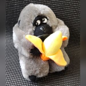 Gray Plush Gorilla with Banana